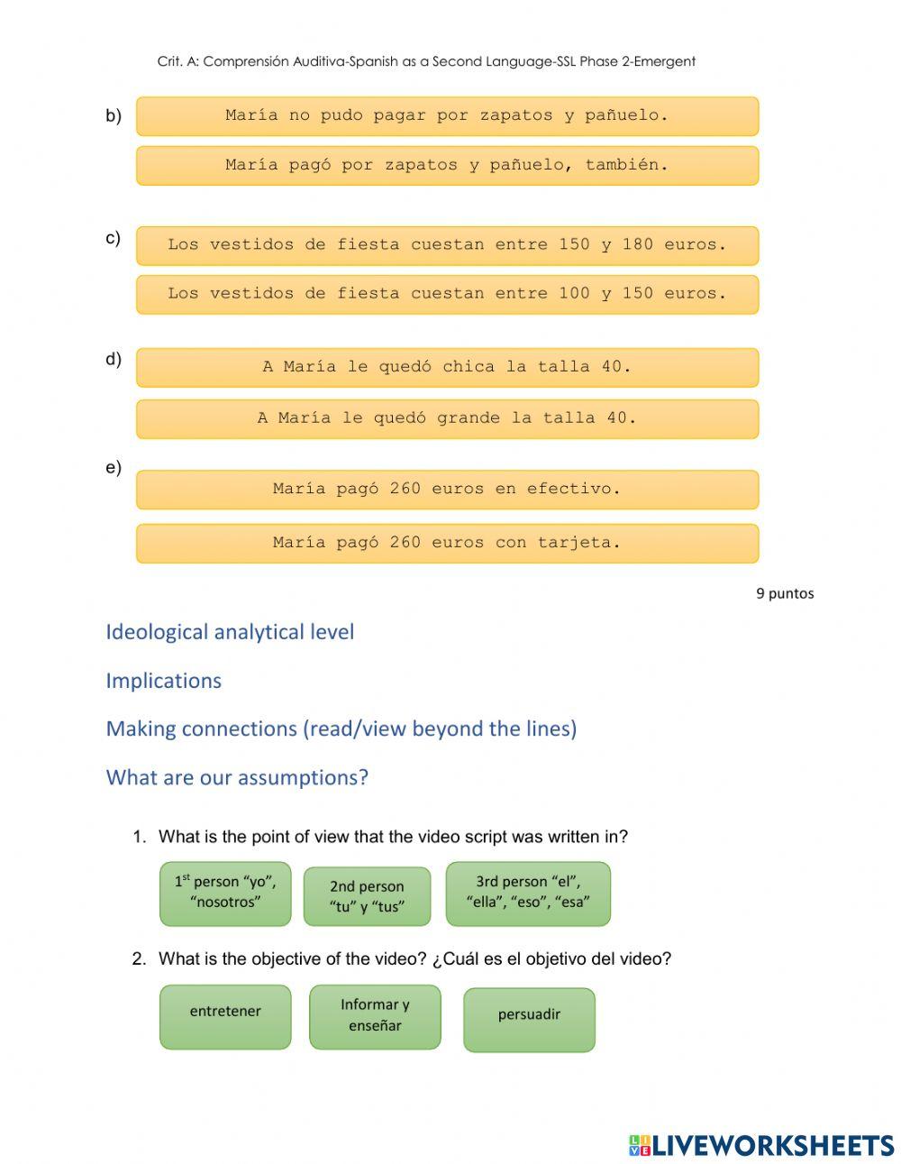 Crit. A Comprensión Auditiva-De Compras