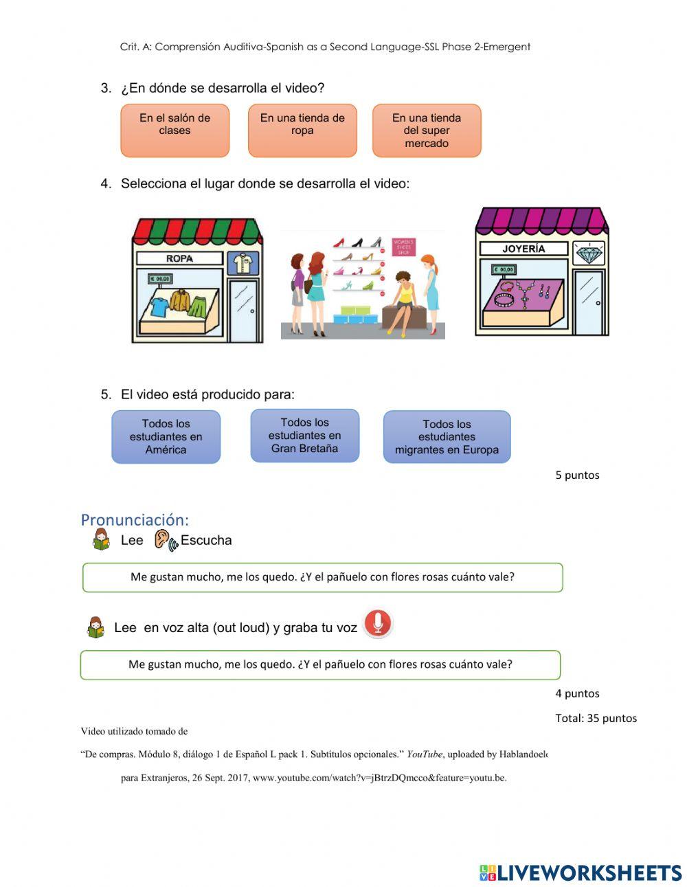 Crit. A Comprensión Auditiva-De Compras