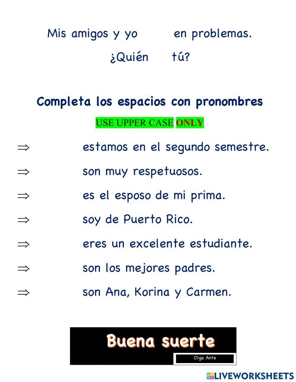 Ser - estar.  frases