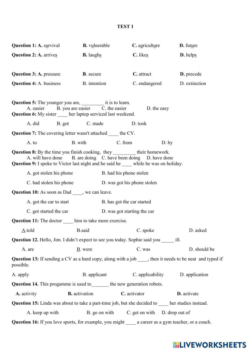 Test 1 ôn gk2 lop 12