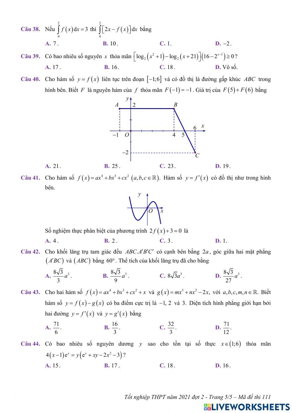 TNTHPT-2022-Đề thi THPT 2021-Mã 111
