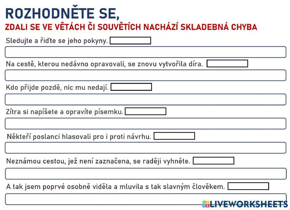 Chyby ve větné skladbě