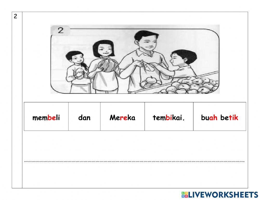 Keluarga makan buah-buahan