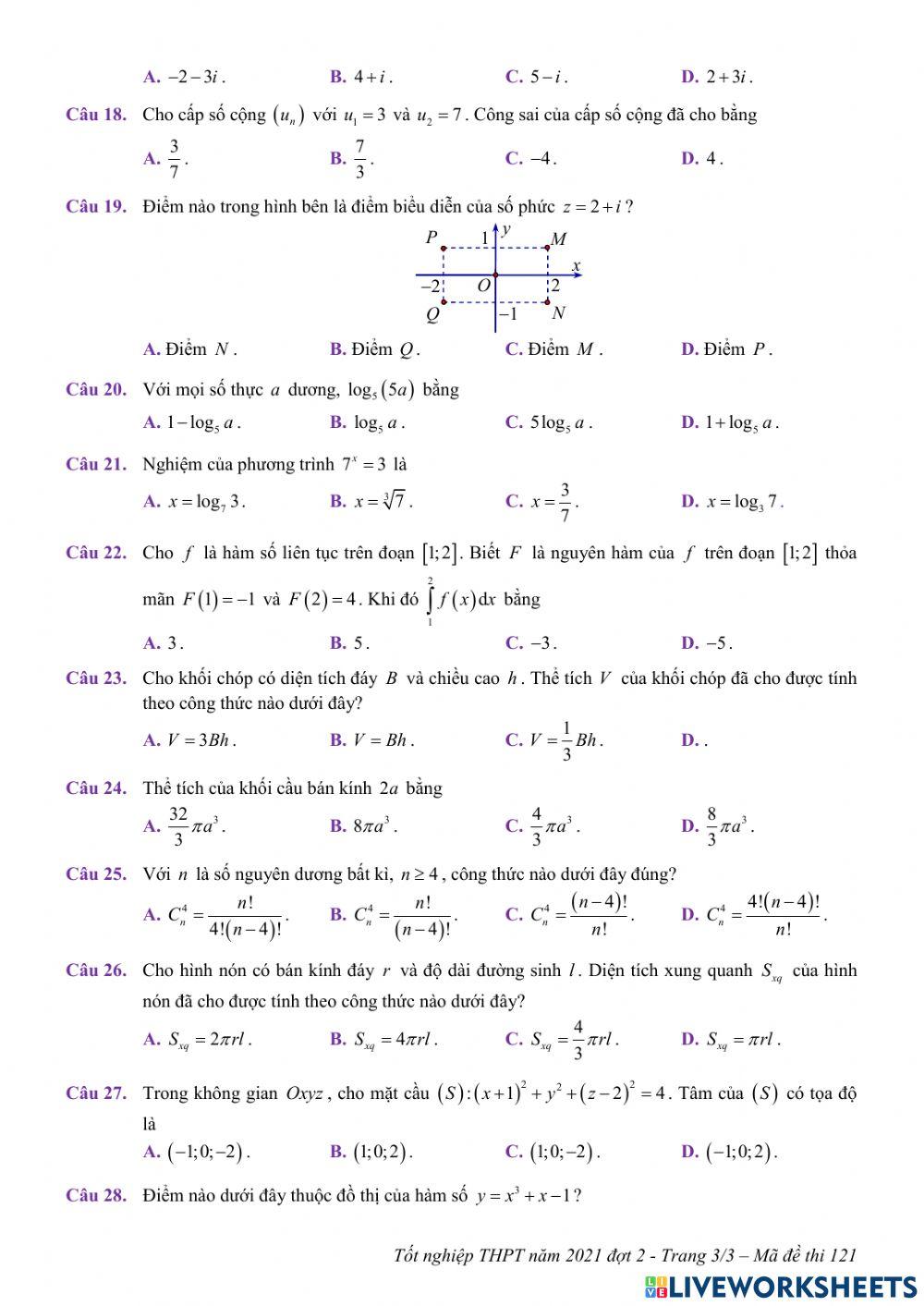 TNTHPT-2022-Đề thi THPT 2021-Mã 121