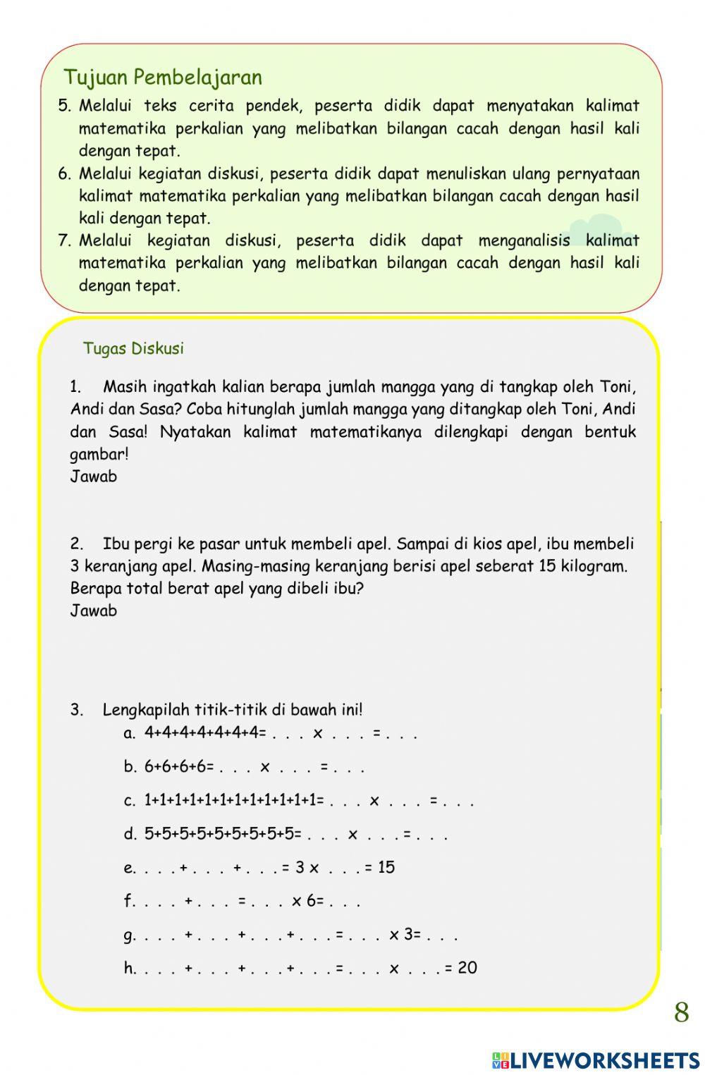 Lembar Kerja Peserta Didik Kelas 2 Tema 2