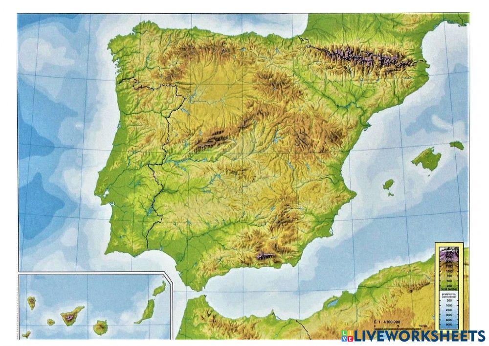 Mapa fisico de españa