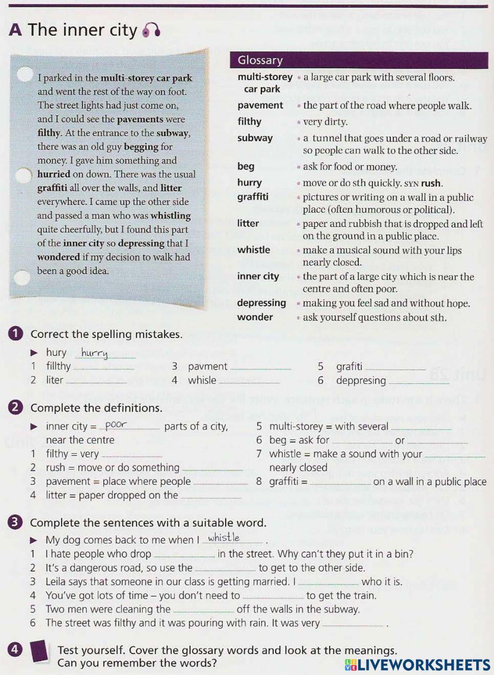 The inner city vocabulary