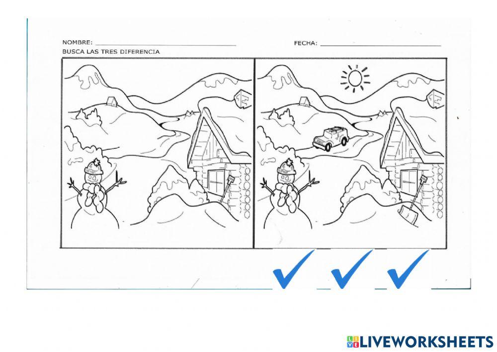 Diferencias paisaje nevado