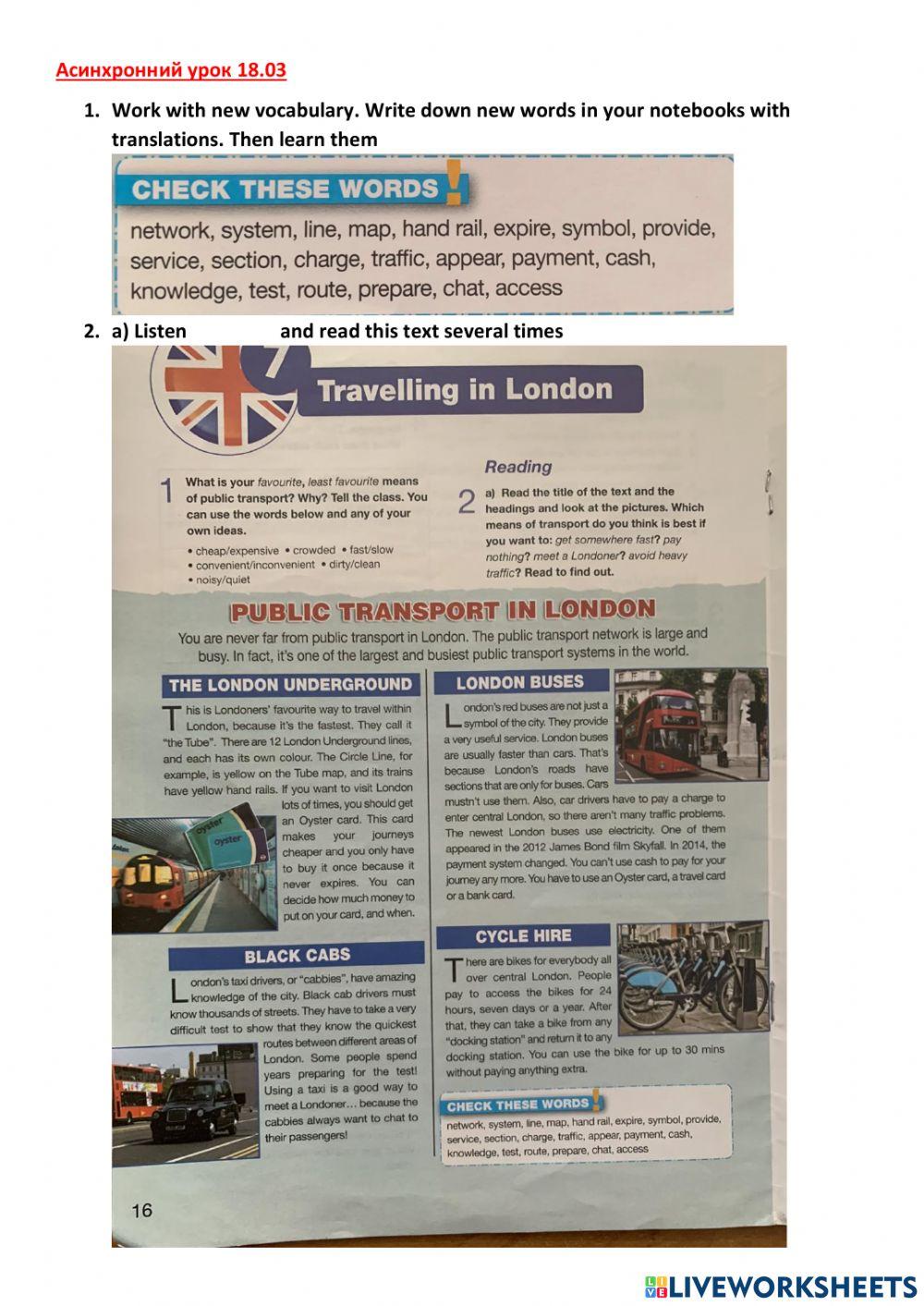 Travelling in London