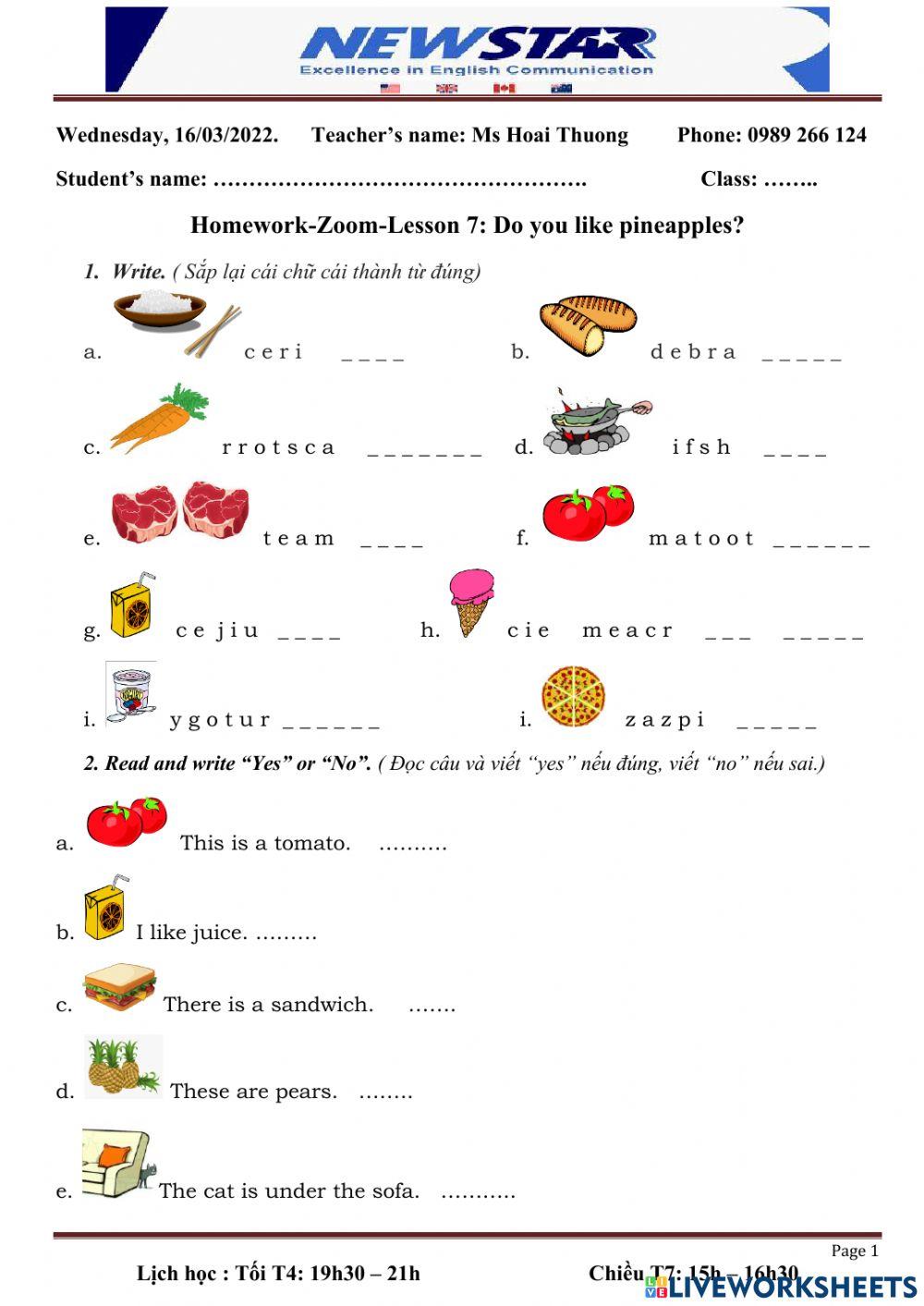 HW Do you like pineapples? G2