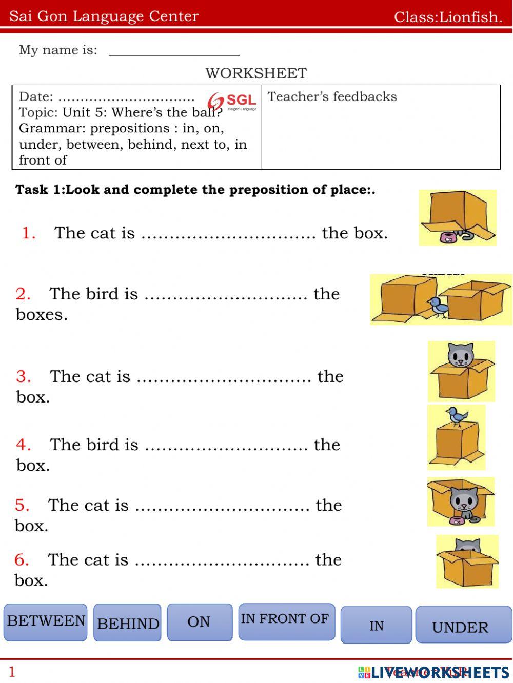Unit 5: Where's the ball?