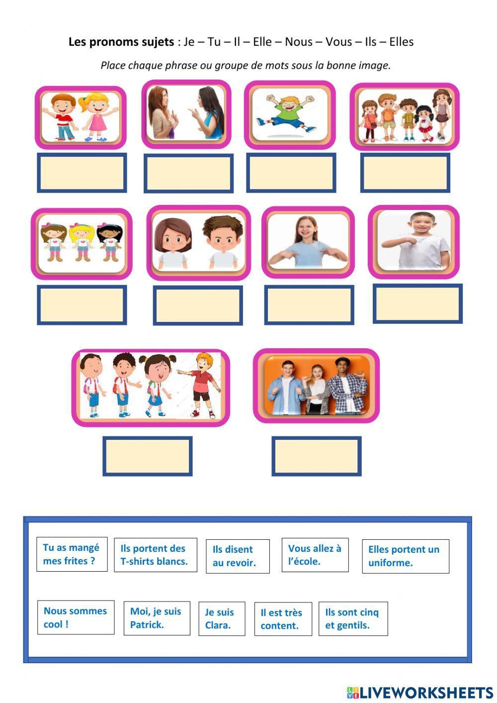 Les pronoms sujet 1 Les pronoms sujet 1