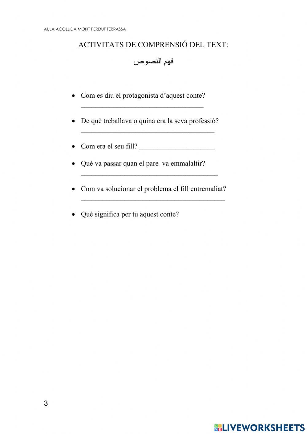 Conte: Abadlà i la gent del poble