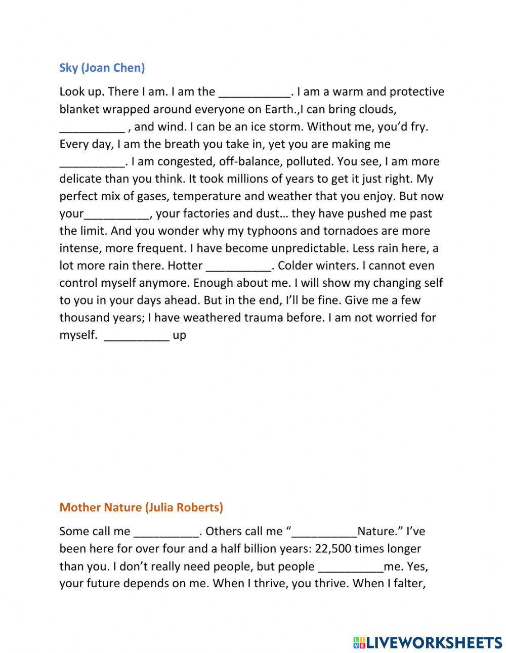 Listening mother nature