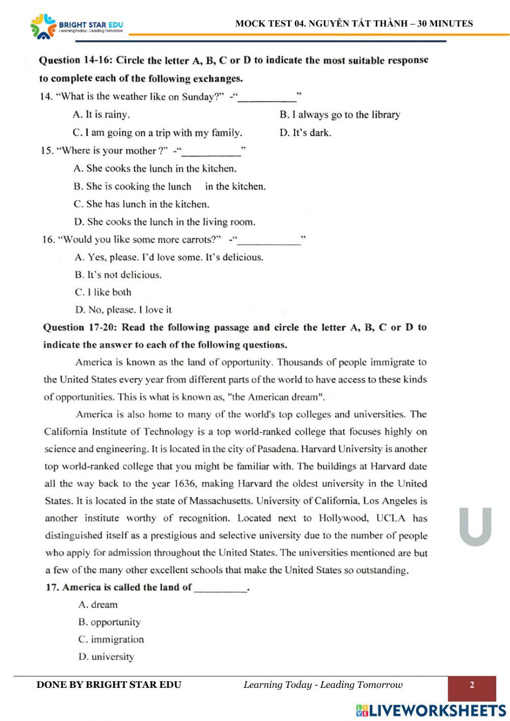 (CLC) De so 4. Nguyen Tat Thanh
