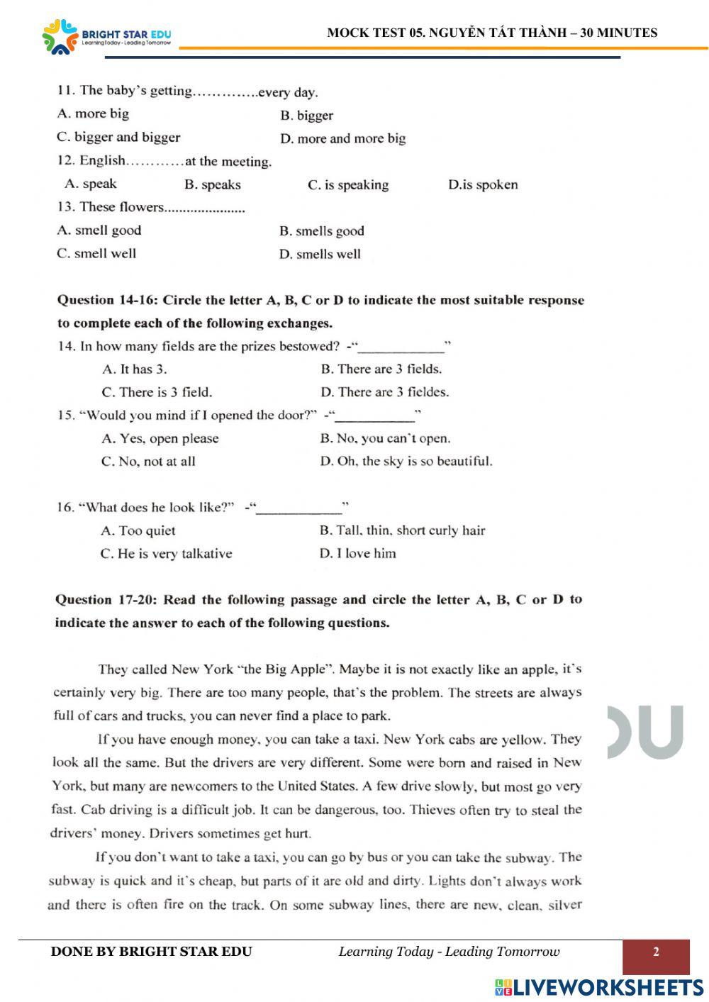 (CLC) De so 5. Nguyen Tat Thanh