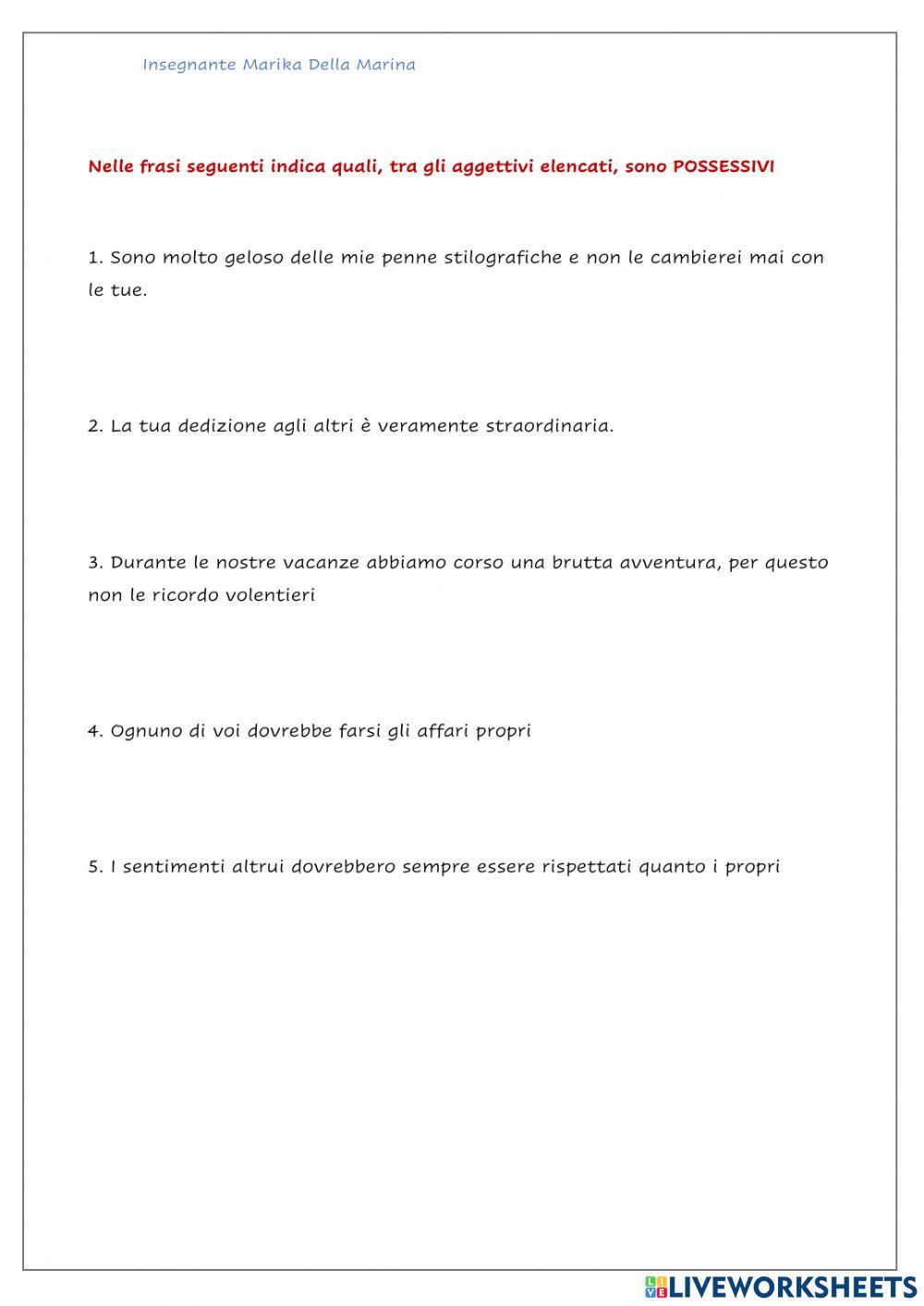 Analisi grammaticale aggettivo