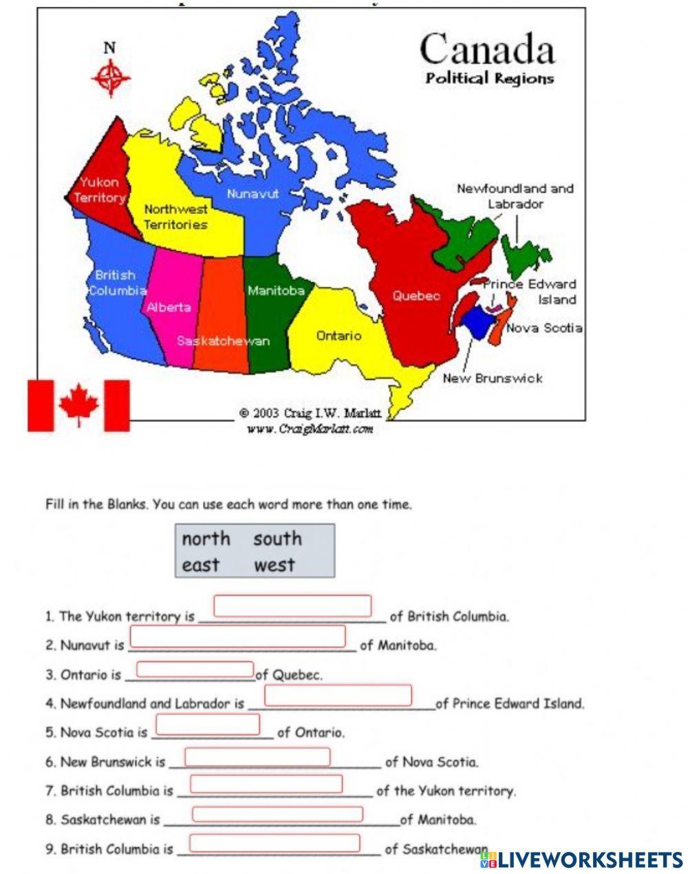 Canadian Provinces Directions