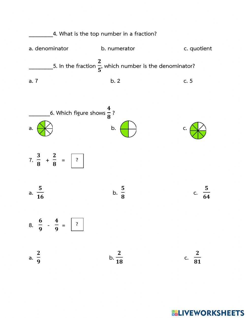 P3 Maths test part 1