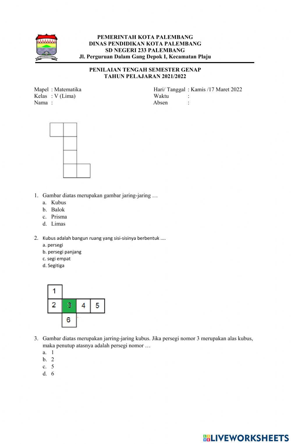 PTS MAtematika kelas 5
