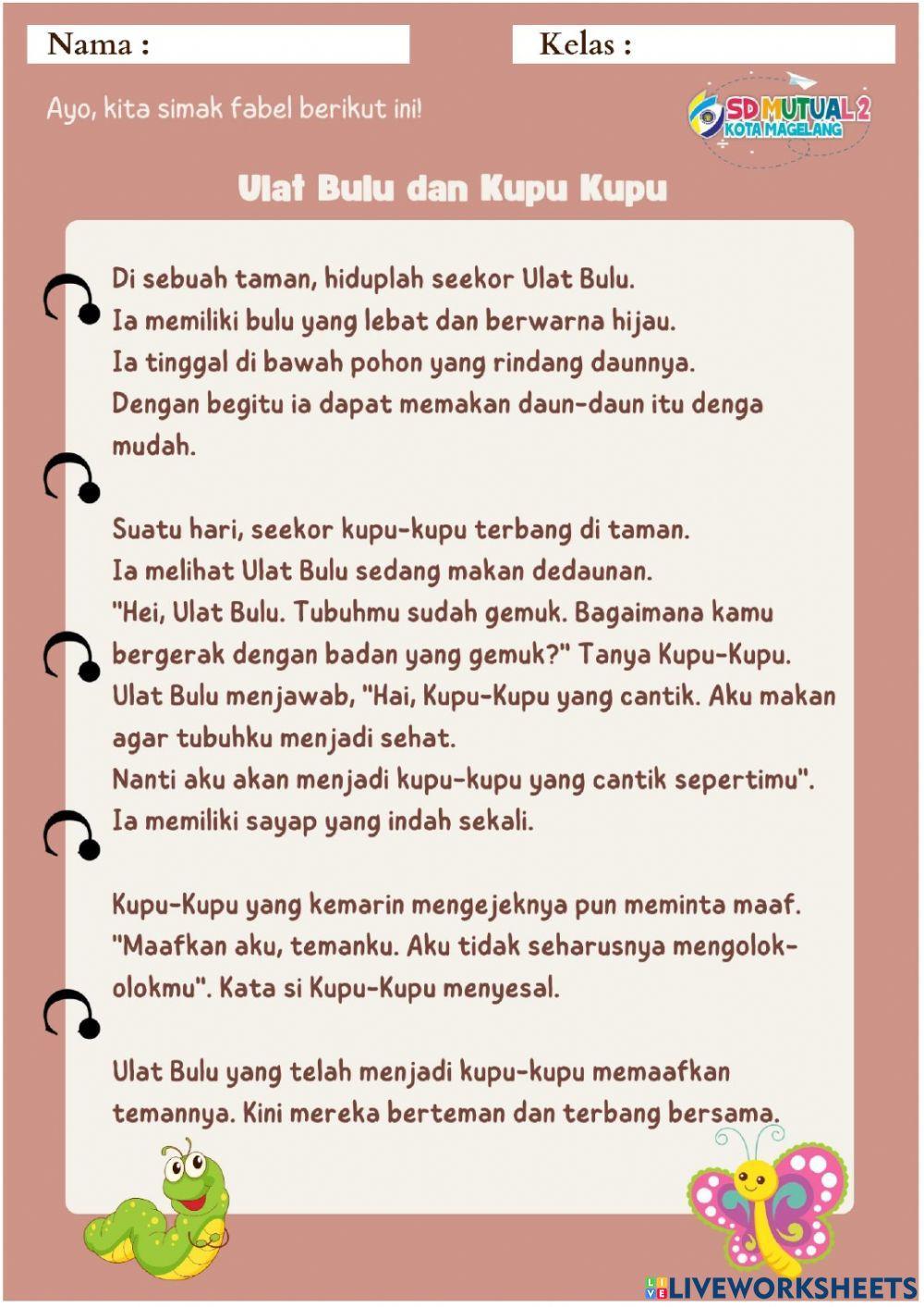 Cerita Fabel dan Kata Sapaan