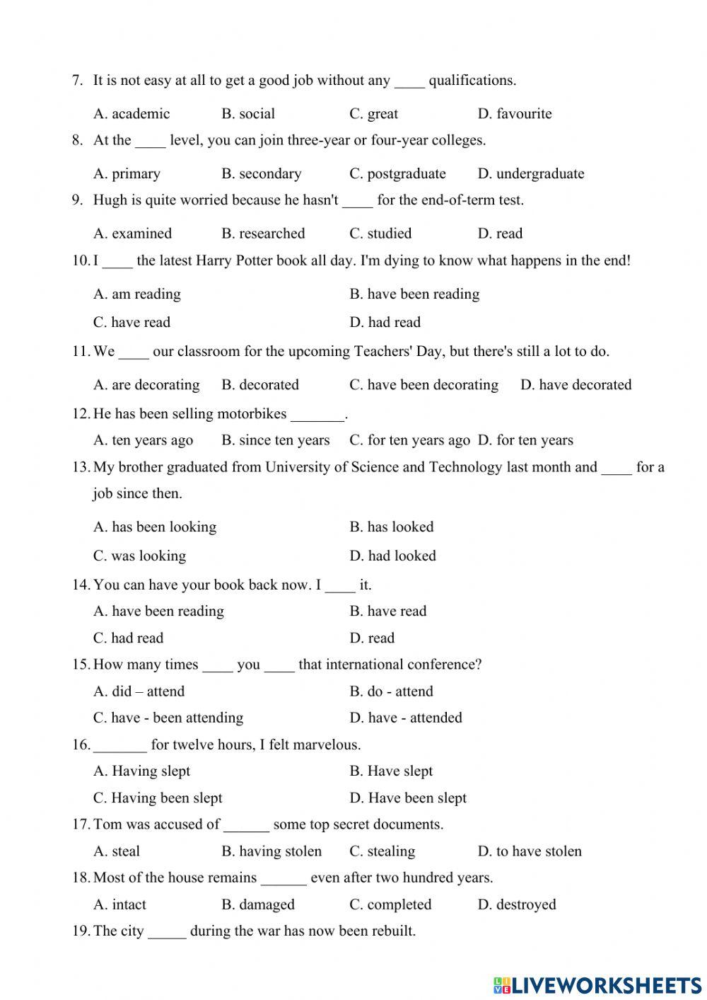 Ôn giữa HK2 (English 11)