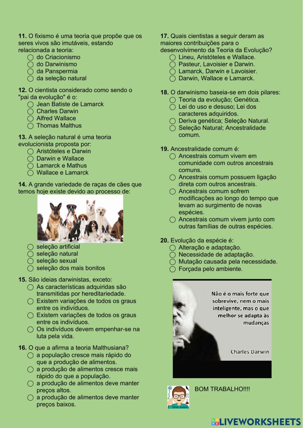 Darwinismo e seleção matural