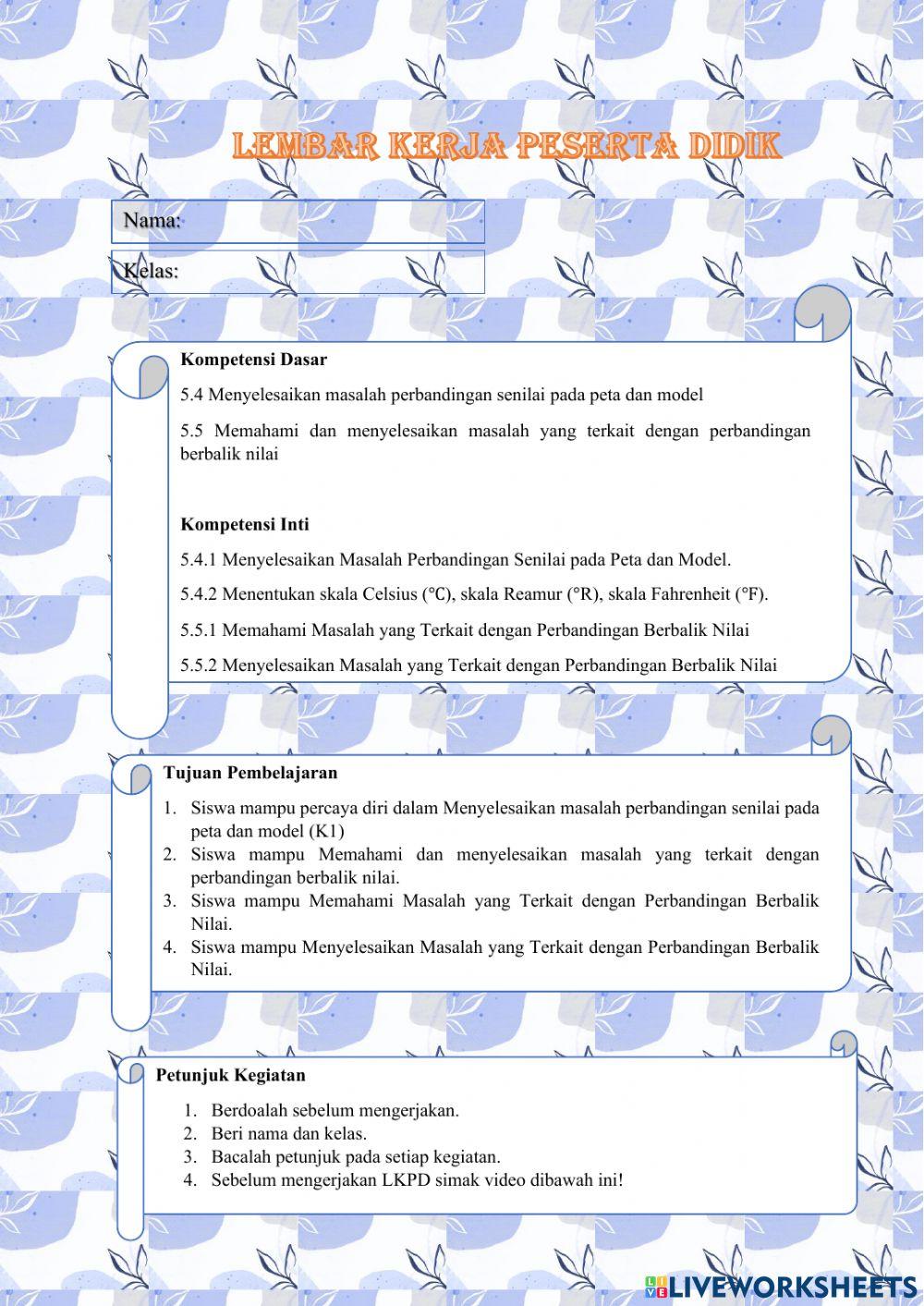 Perbandingan Senilai dan Berbalik Nilai