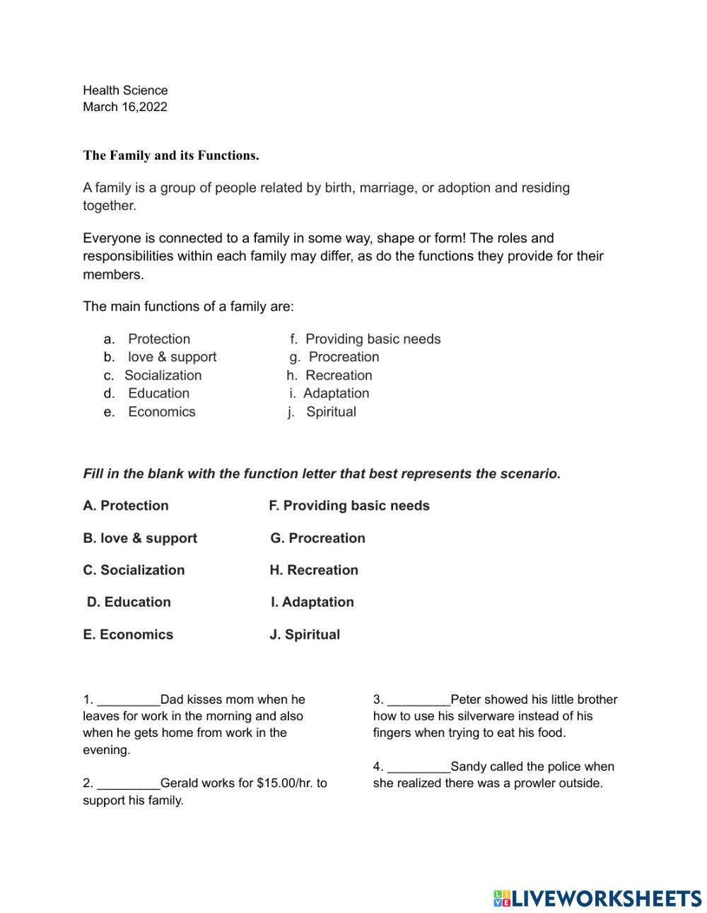 The  Family and  Function