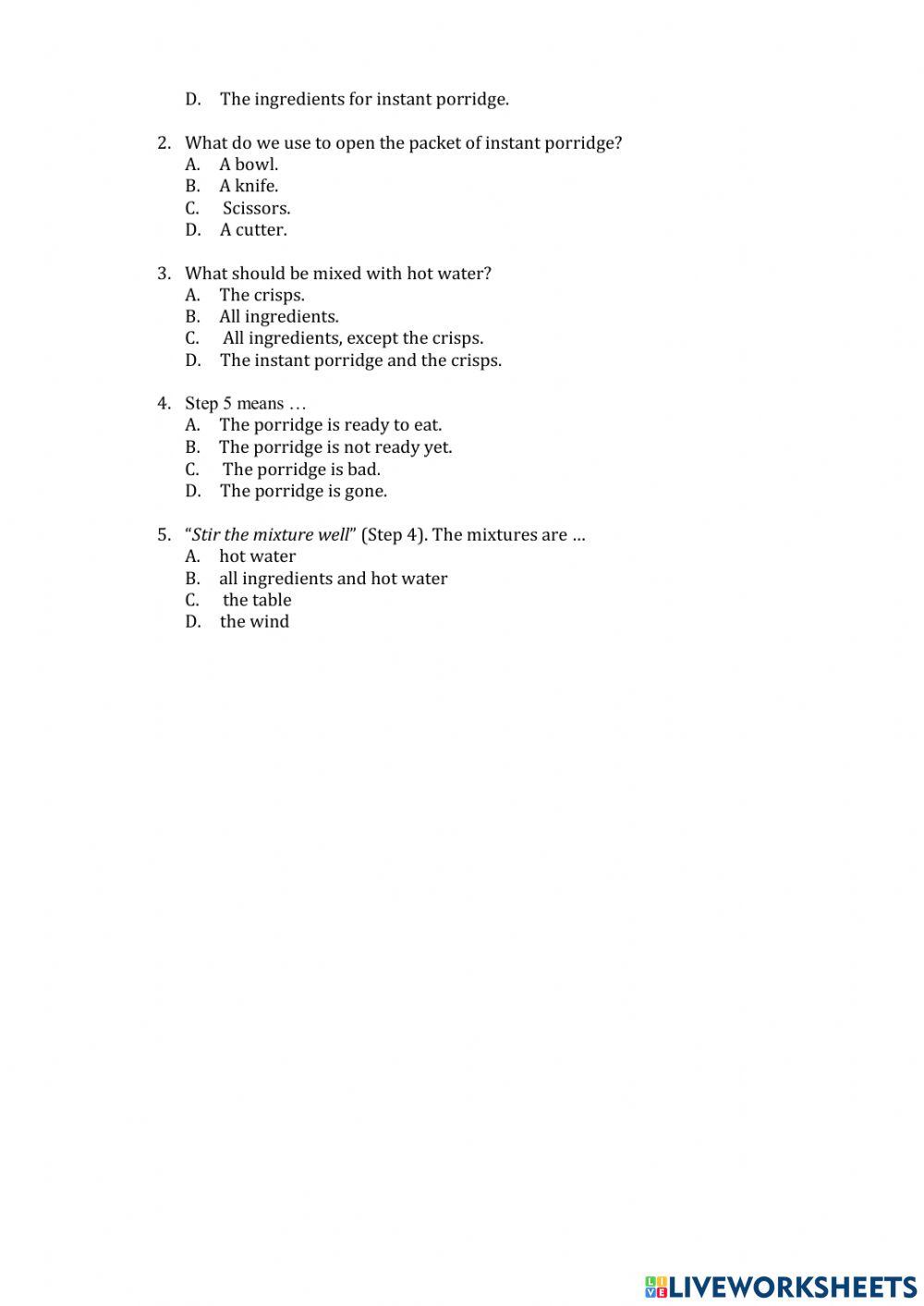 Procedure Text online exercise for 9 | Live Worksheets