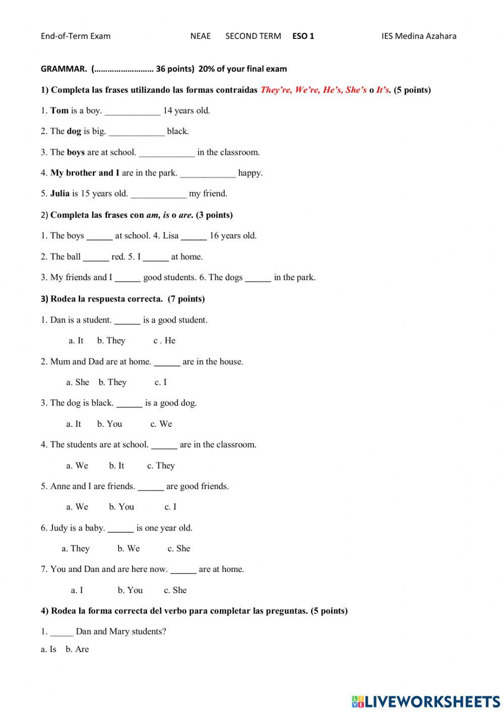 Basic grammar and vocabulary