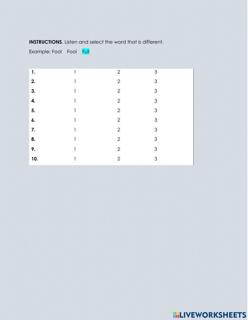 Tense and short u sounds