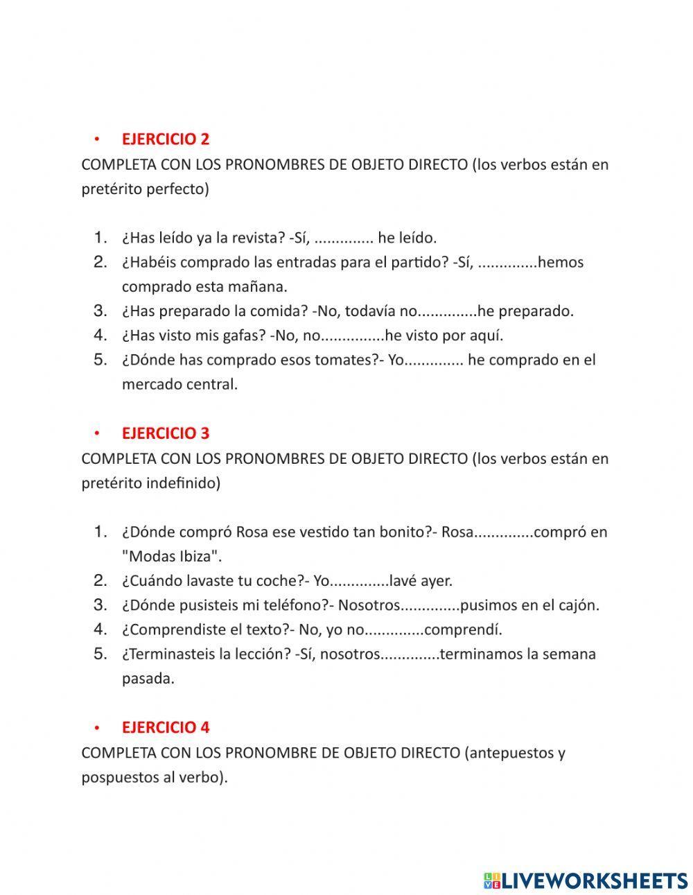 A1 Objeto Directo e Indirecto