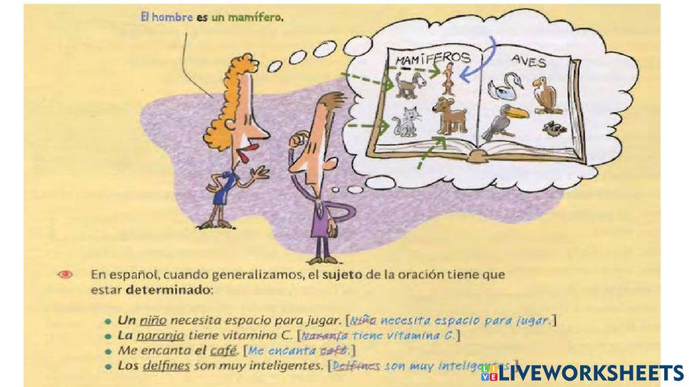 El articulo  generalizador