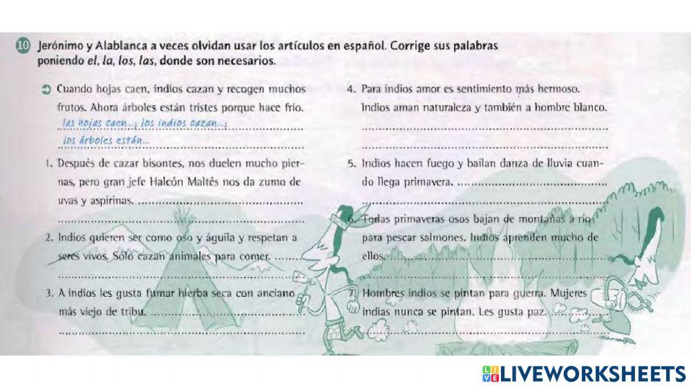 El articulo  generalizador