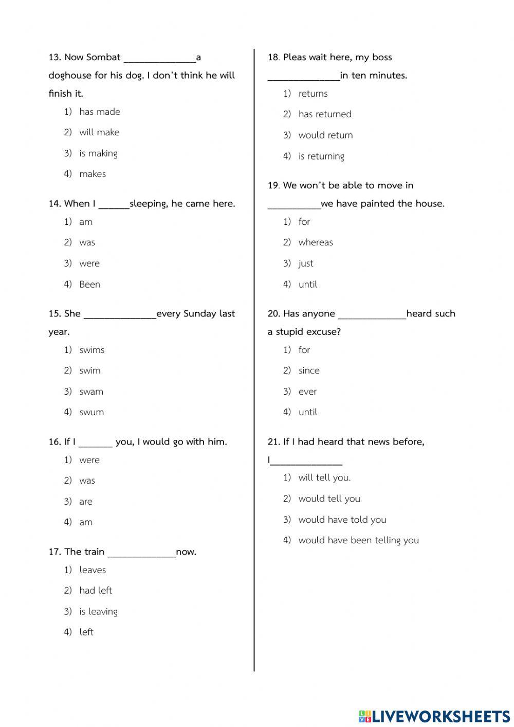 ข้อสอบปลายภาคเรียนที่ 2 วิชาภาษาอังกฤษ ชั้น ม.3
