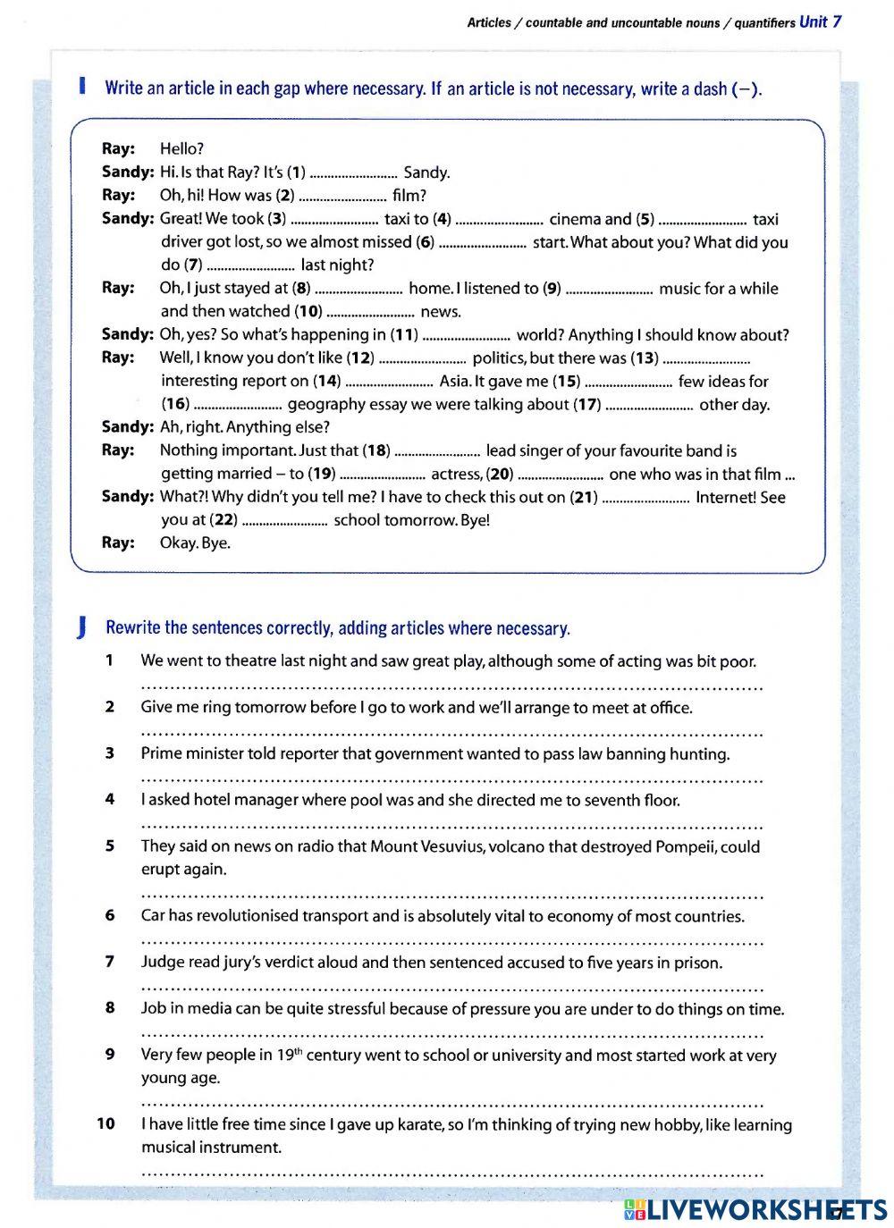 Grammar Articles Countable And Uncountable Nouns Quantifiers Online Grammar Articles Countable And Uncountable Nouns Quantifiers Online