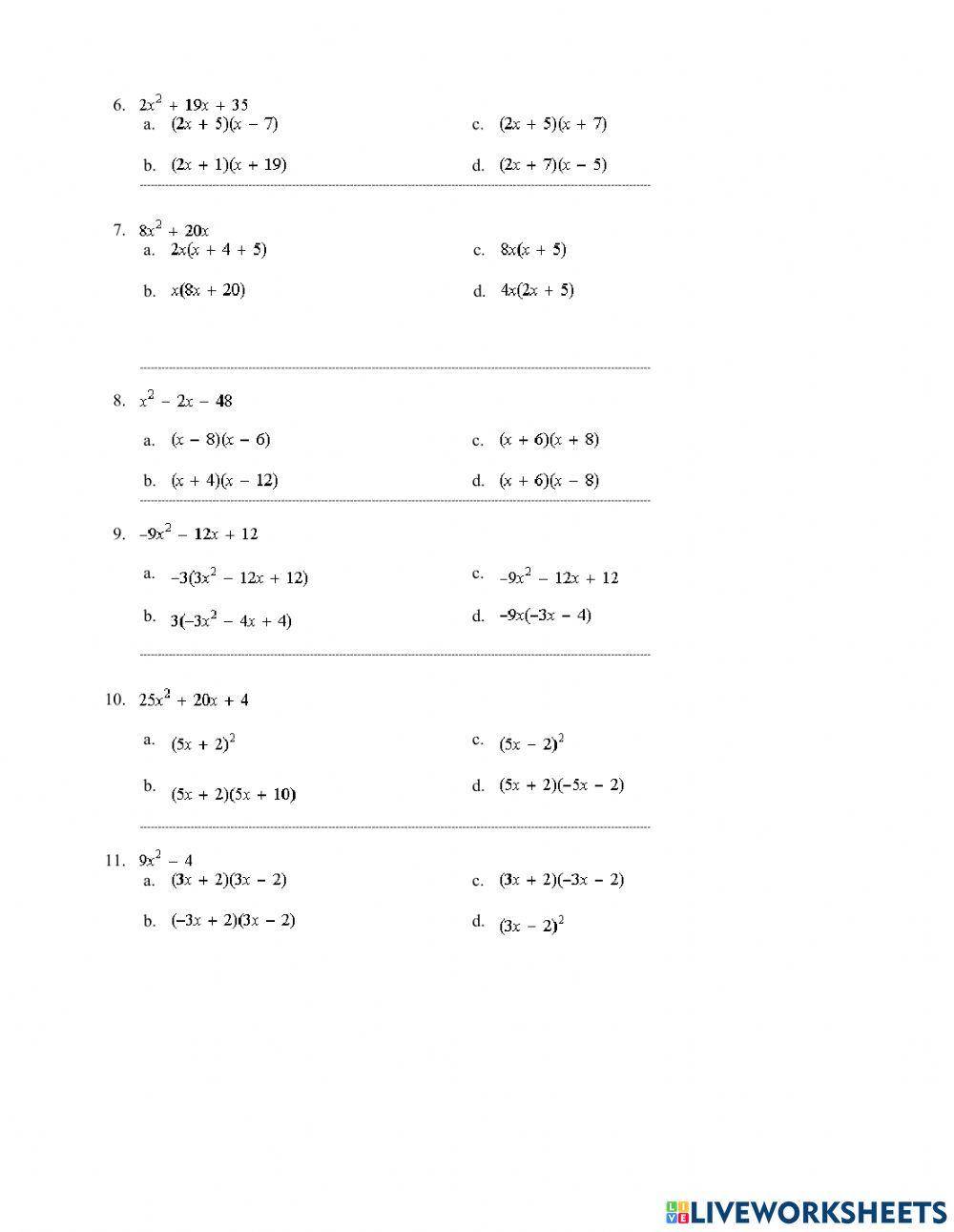 2790300 | Quadratic Equation Test Review 01 | sakasaka