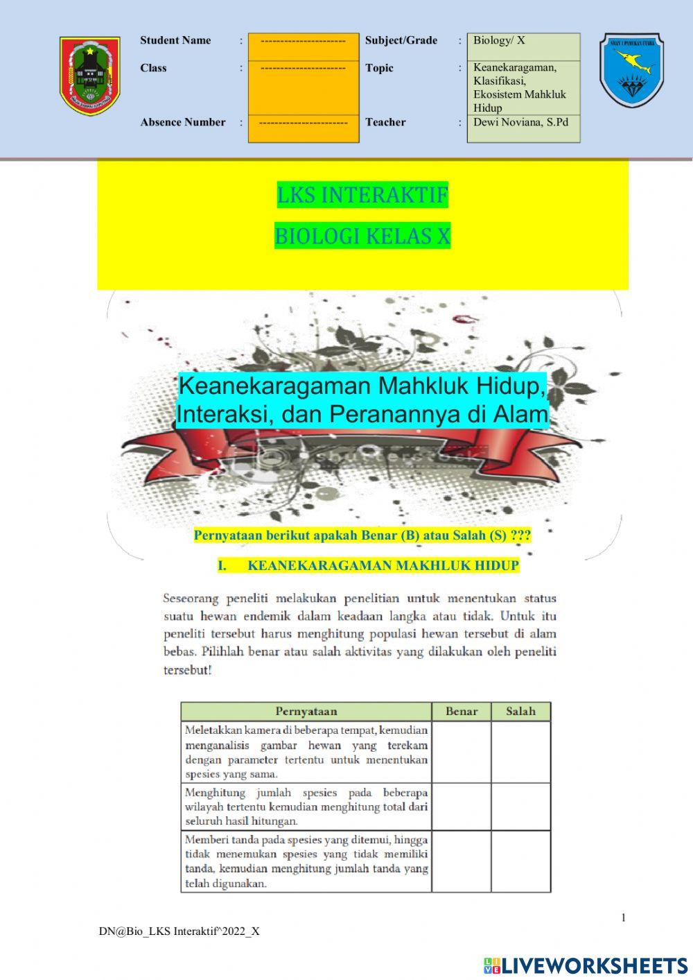 DN-Bio-LKS Interaktif-2022-X.Bab7.Keanekaragaman, Klasifikasi, Ekosistem Mahkluk Hidup-PS