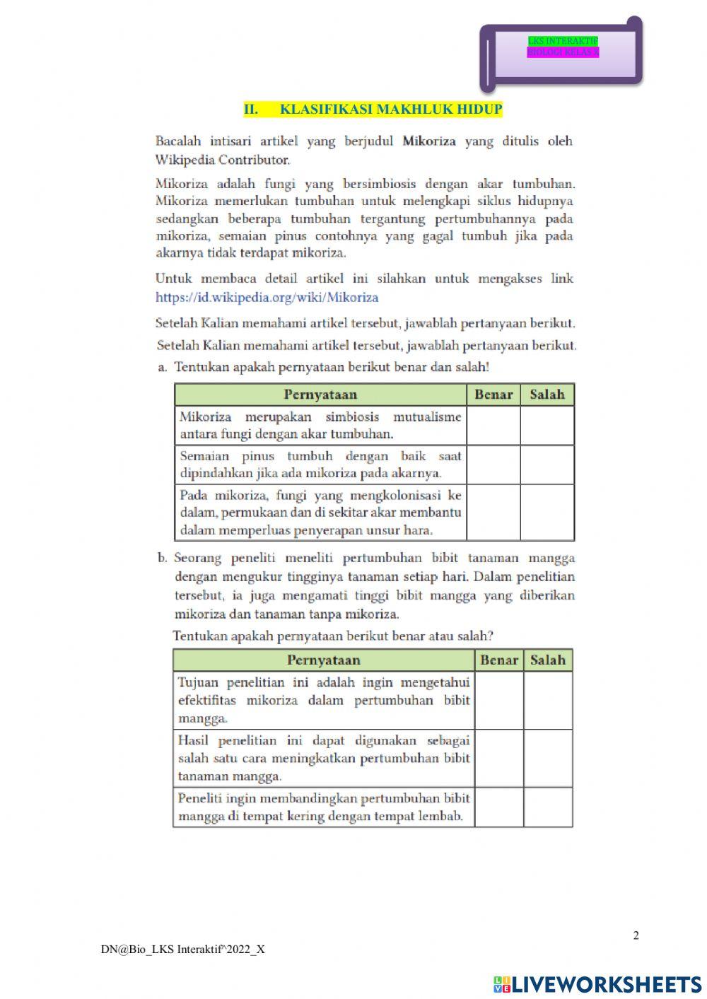 DN-Bio-LKS Interaktif-2022-X.Bab7.Keanekaragaman, Klasifikasi, Ekosistem Mahkluk Hidup-PS