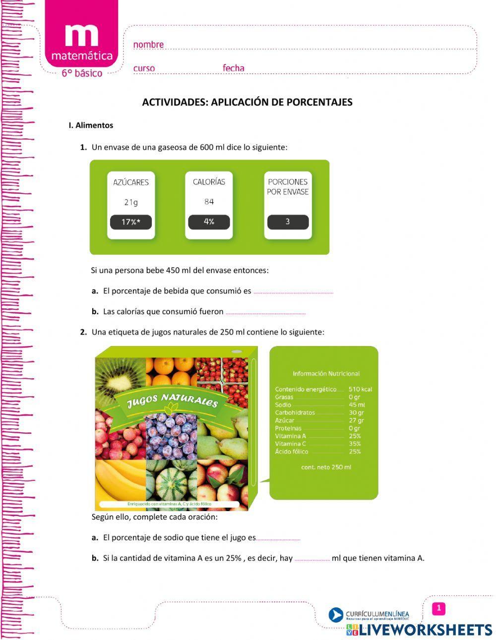 Cálculo de porcentaje