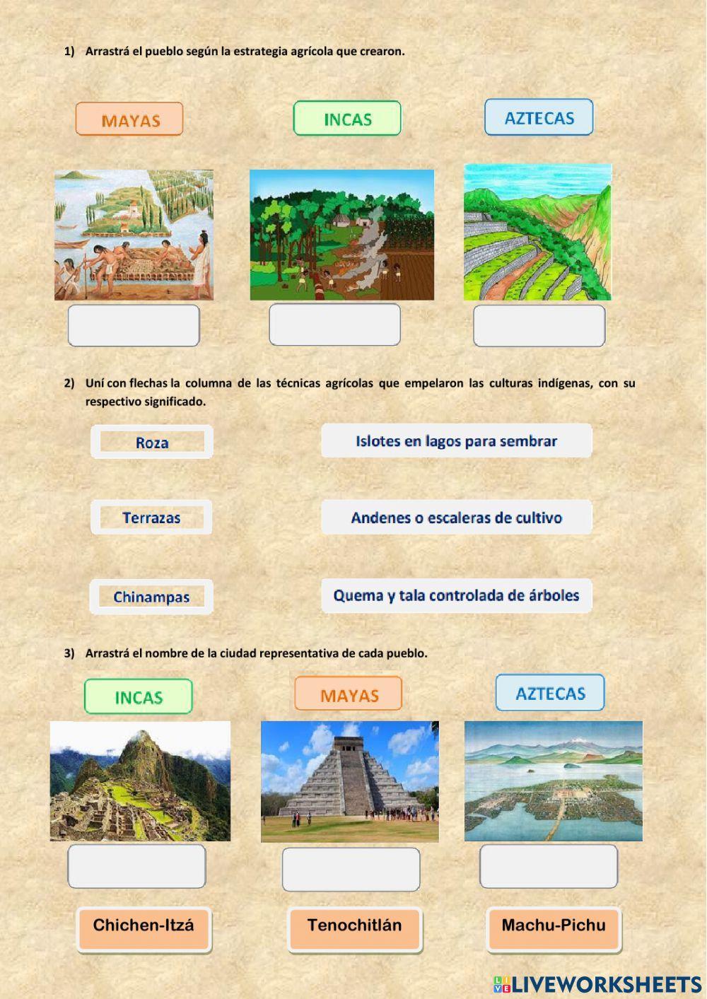 Aztecas, mayas e incas