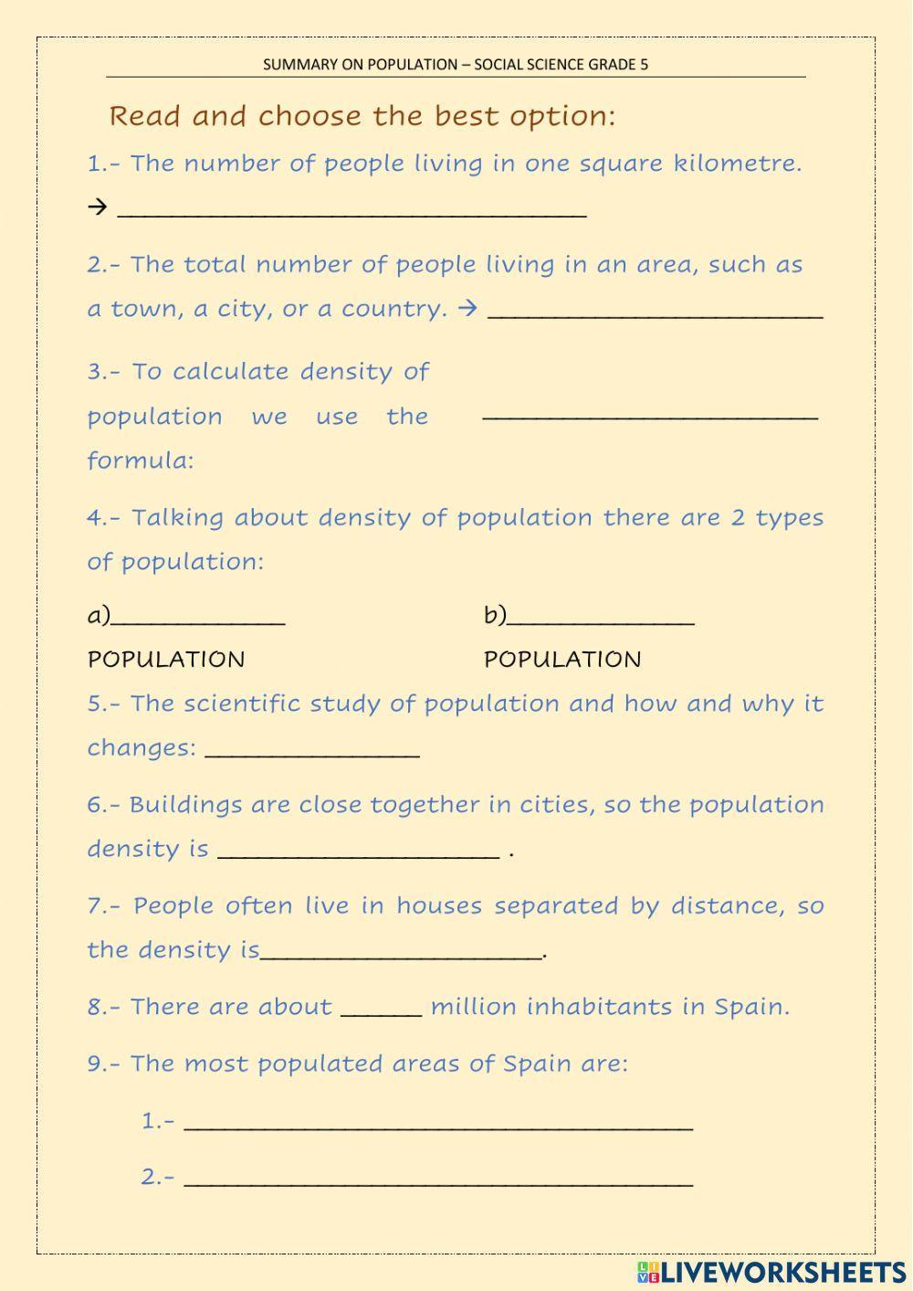 Review on Population - Spain.