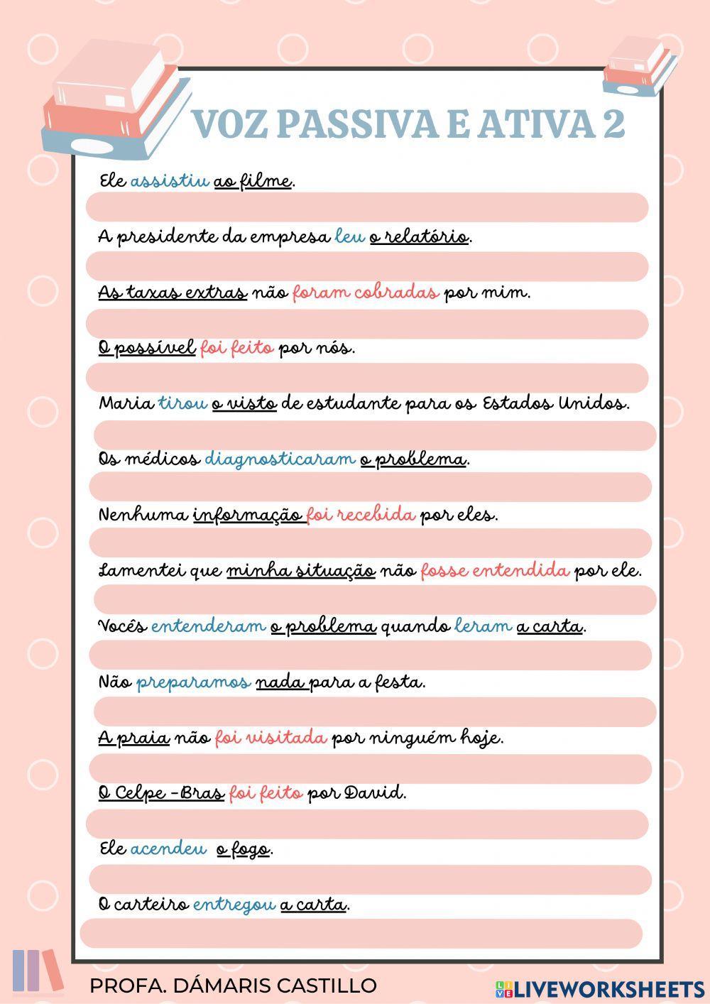 Voz Passiva e Ativa 2