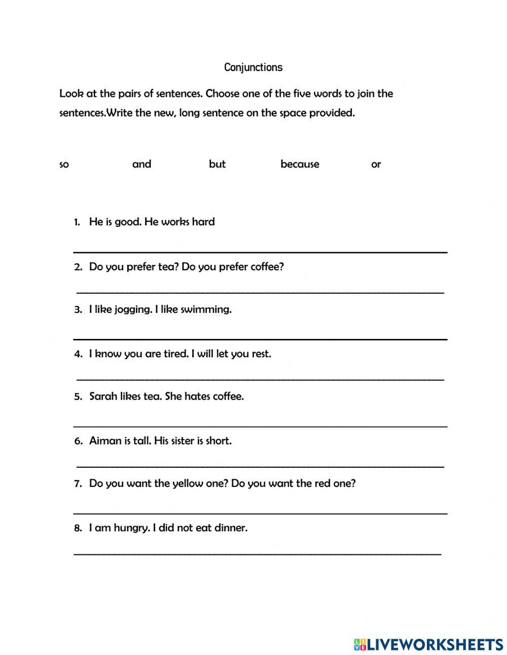4 Pisti 4 Berabis Conjunctions online exercise for Live Worksheets