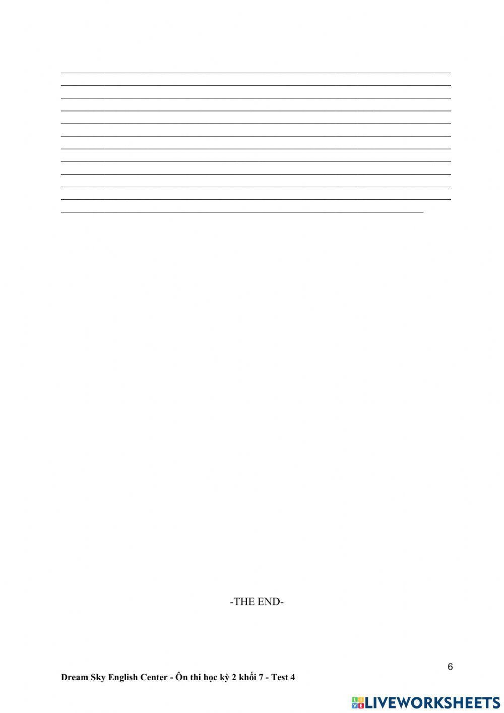 Grade 7 -  semester 2 - test 4