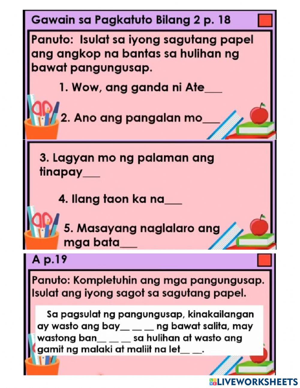 Pagsulat nang may wastong baybay, bantas at gamit ng malaki at maliit na letra