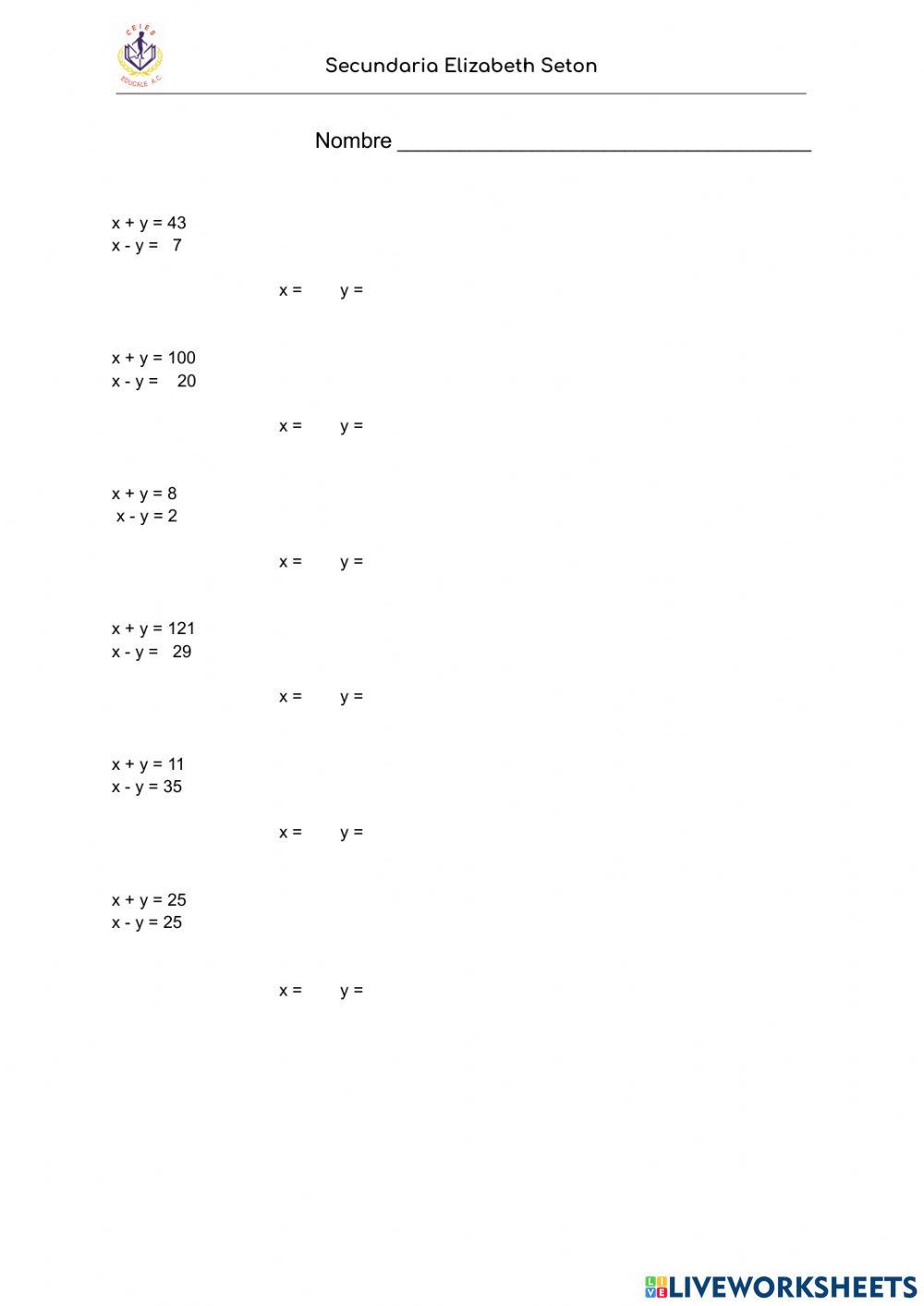 Sistema de ecuaciones