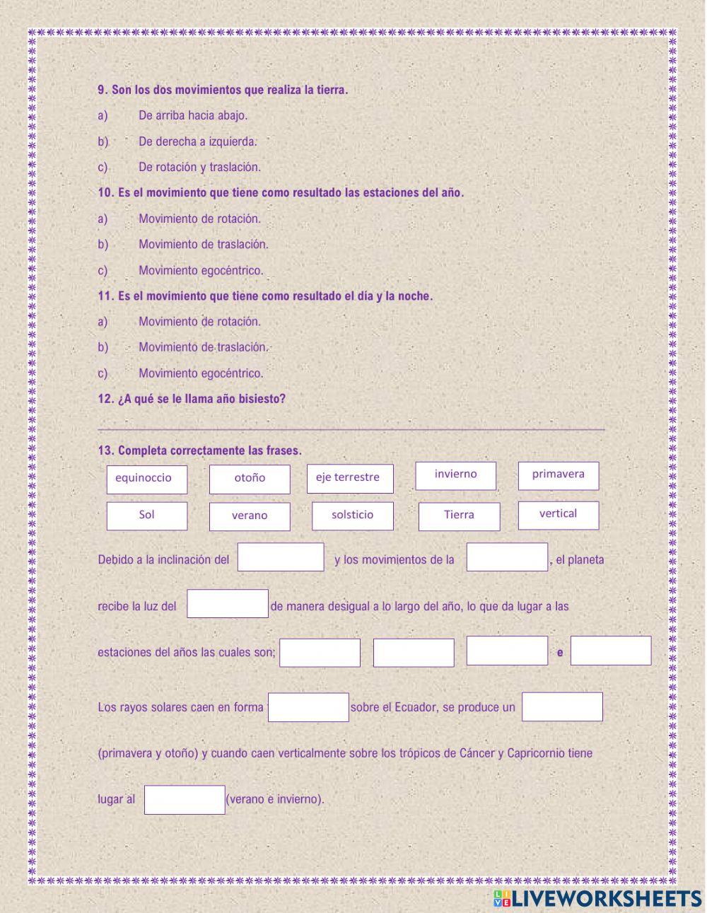 Examen de geografía