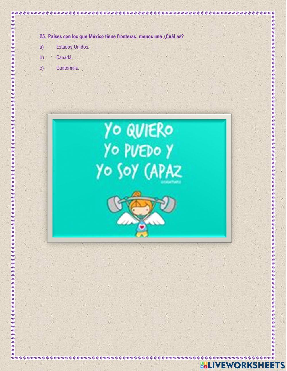 Examen de geografía